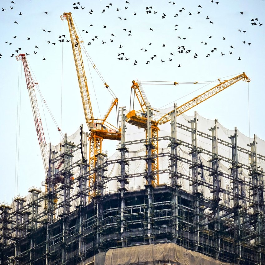 Vue sur un chantier en construction